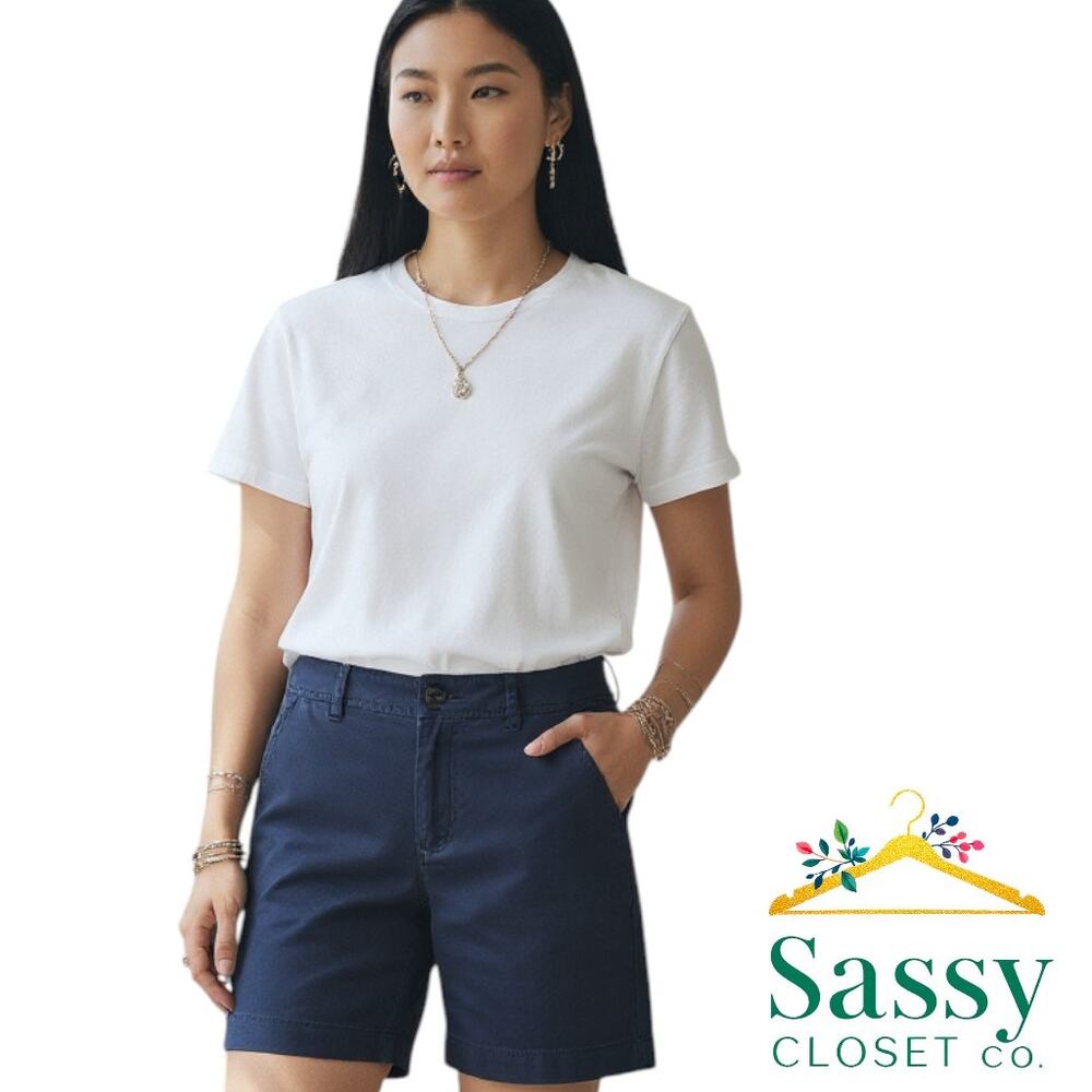 Lilly Pulitzer Callahan Bermuda Shorts 4 Navy Blue Cotton Palm Tree Embroidered